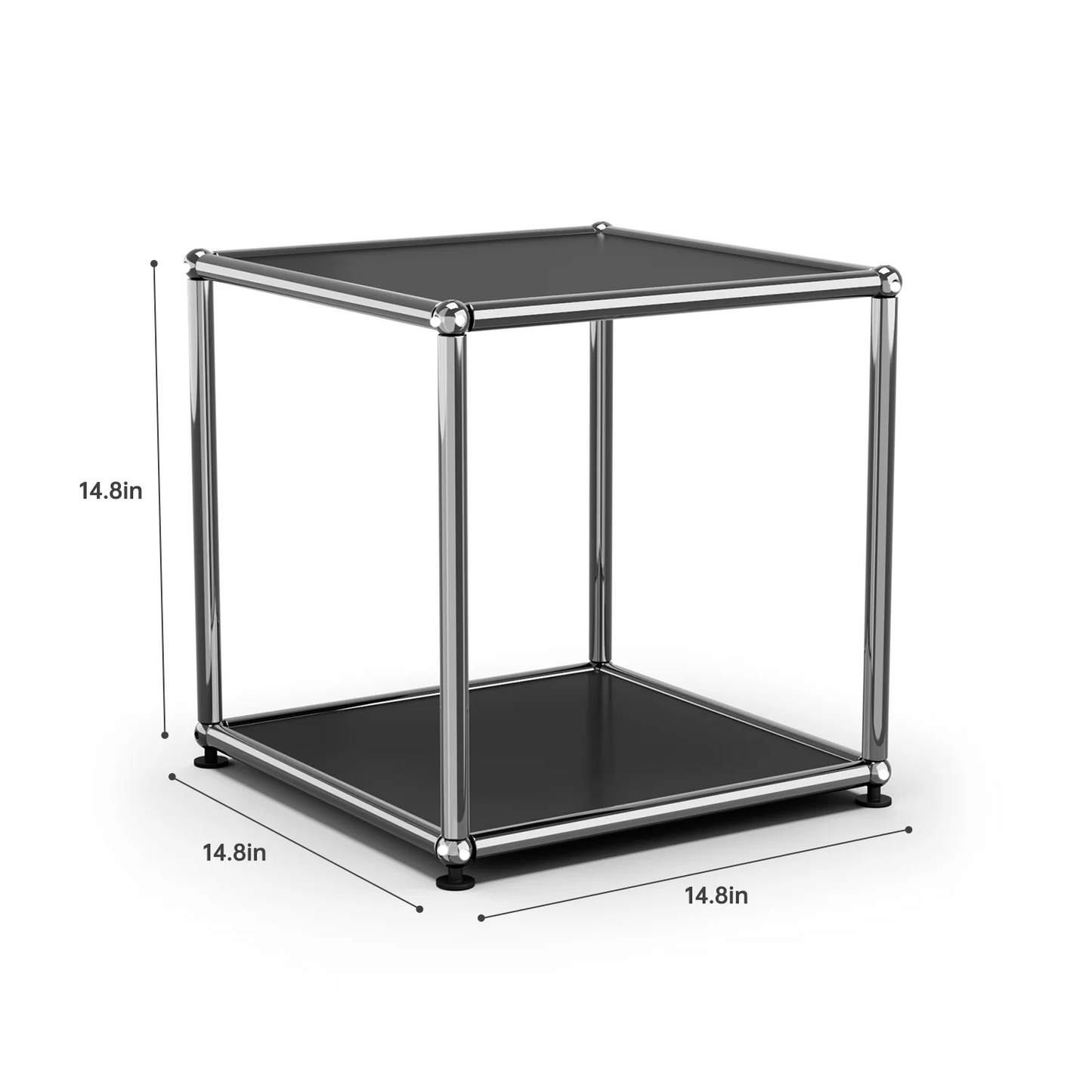 Bedside Storage Cabinet Organizer with Stainless Metal Nightstand and Door & Bookshelf For bedroom Living Room Study Room