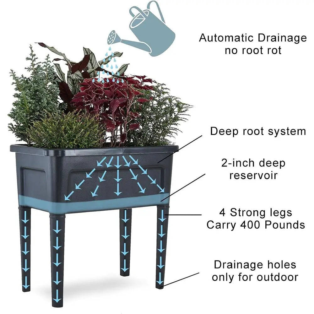 Plastic Elevated Garden Beds For Flowers Veggies And Herbs Outdoor