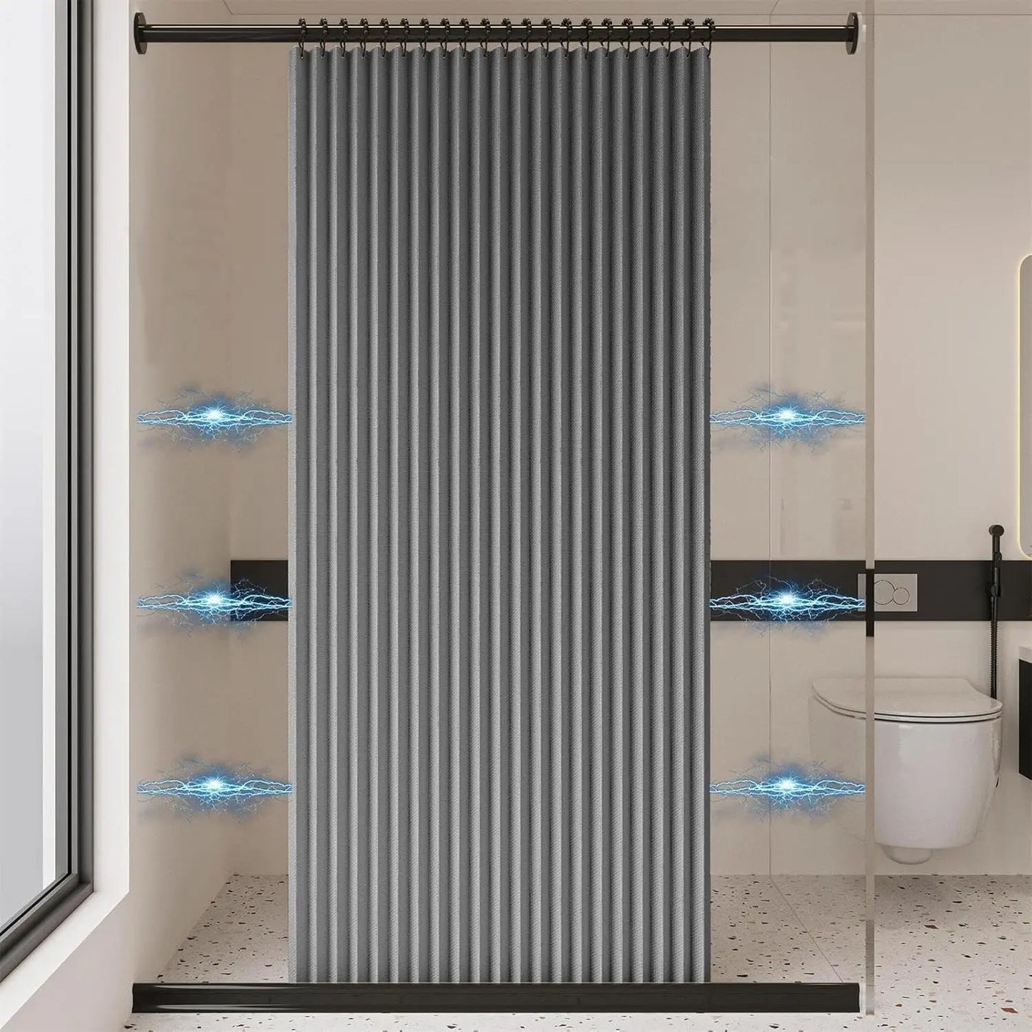 Craft Of Weaving Waterproof Linen Shower Curtain Magnets