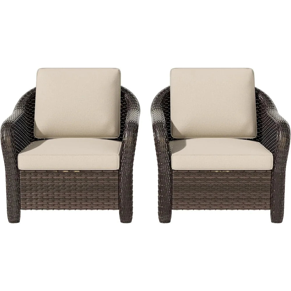 FEICHENG Outdoor Patio Deep Seat Chairs Rattan Set Garden