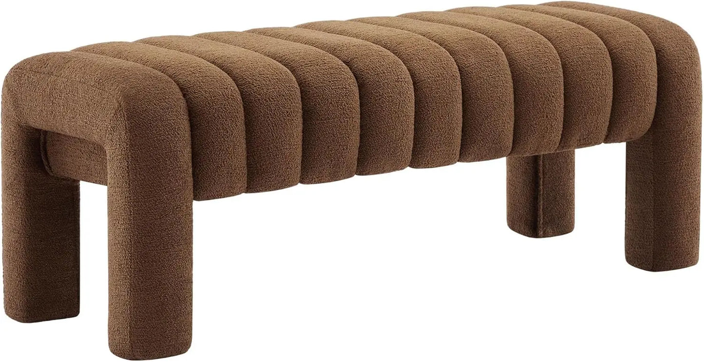 Angduo Upholstered Bench Entryway Ottoman With Wood Legs