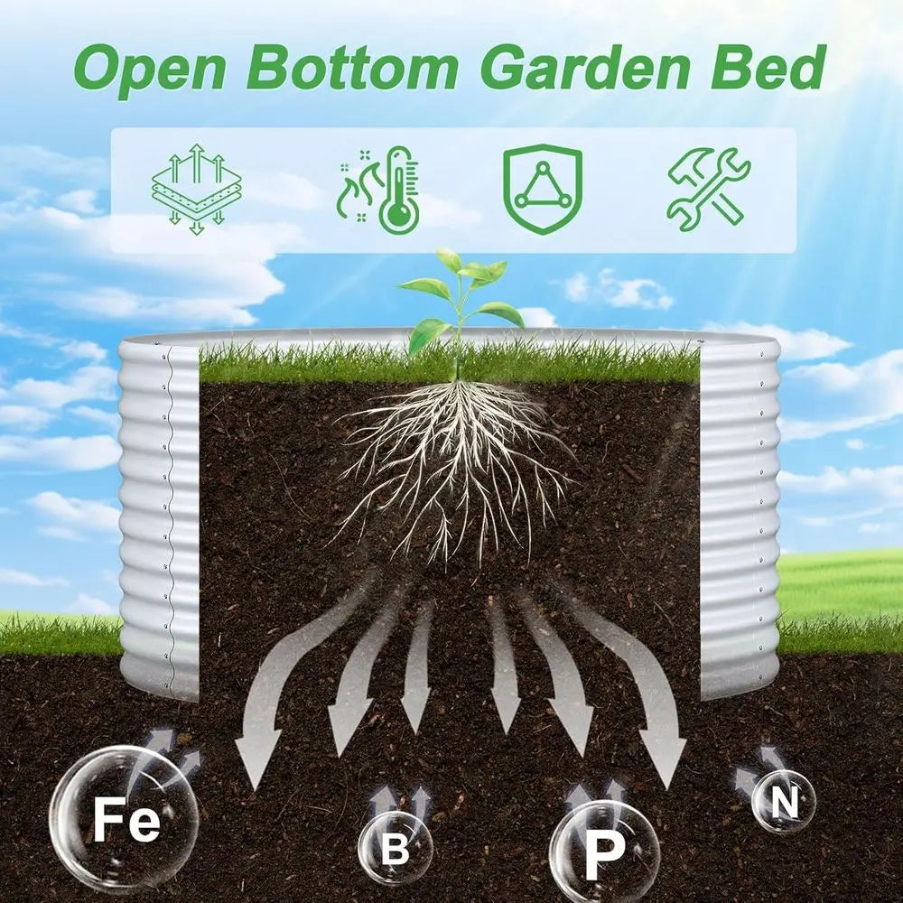 Galvanized Steel Raised Garden Beds Set Of 2 For Outdoor Use