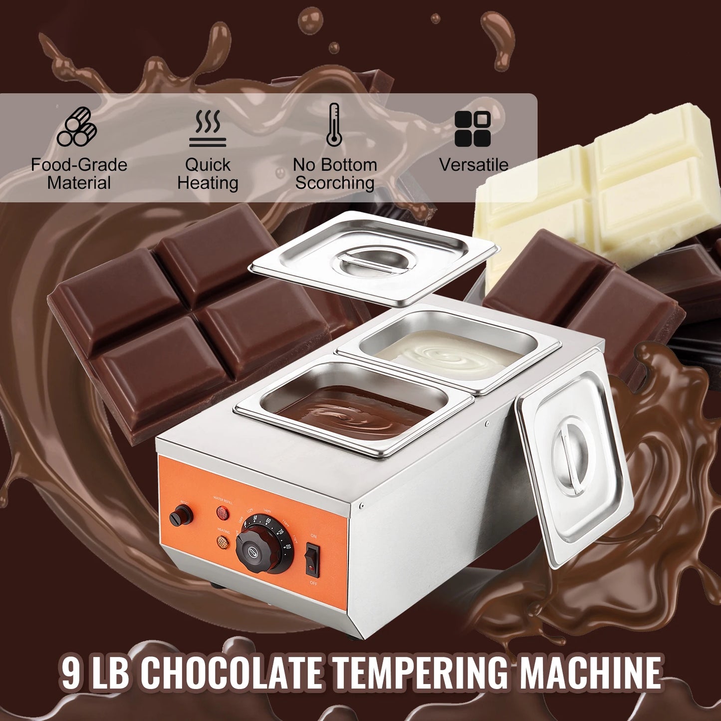 SucceBuy Double Tank Electric Chocolate Tempering Machine