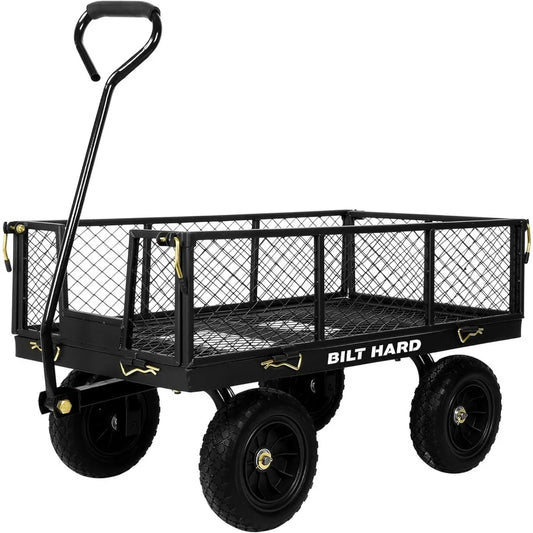 Flat Free Tire Steel Garden Cart 400 Lbs Rotating Handle
