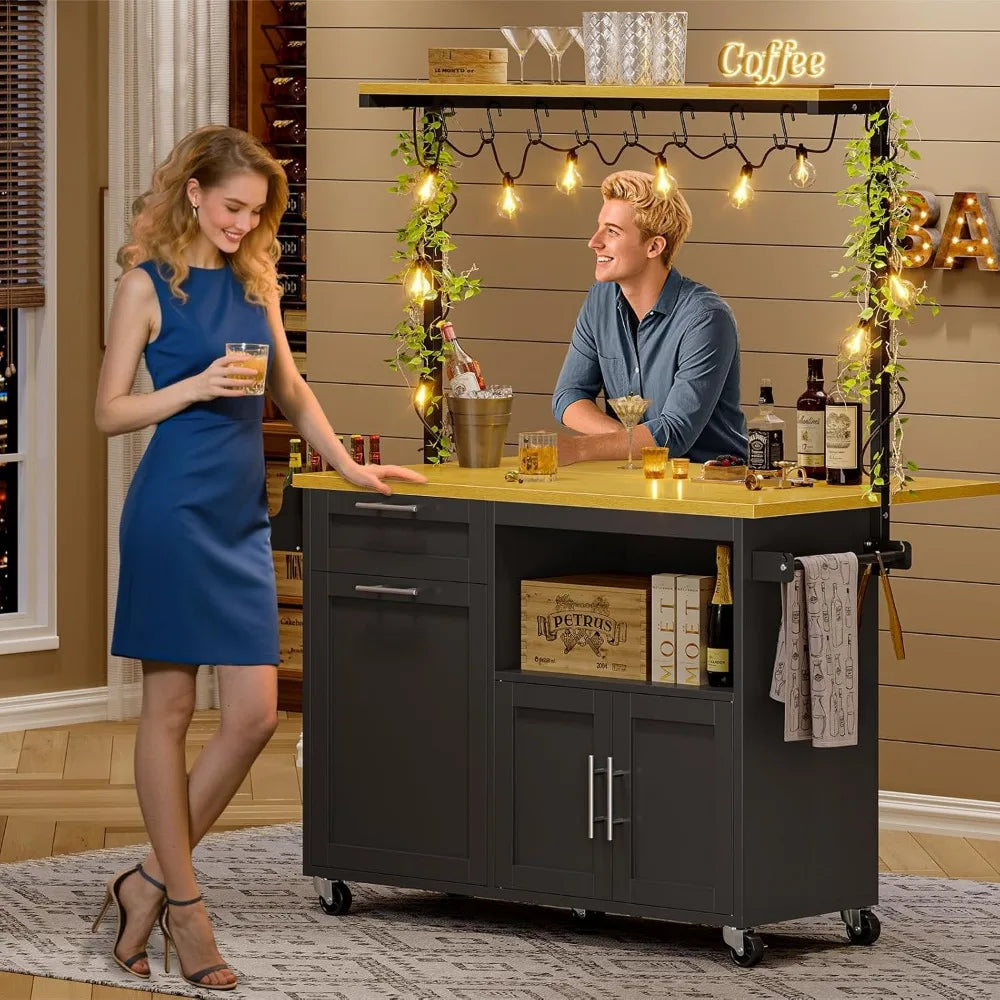 Hign Concerned Rolling Kitchen Island Wheels With Drop Leaf