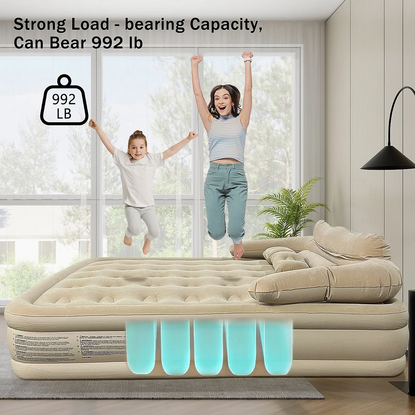 192x182x40cm Inflatable Mattress For Home And Outdoor Sleeping 1-2 Person Camping Air Cushion Portable Folding Sofa Mat