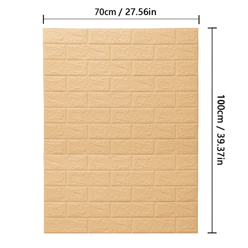 High-concerned 3D Brick Pattern Wall Panels Wallpaper Waterproof DIY