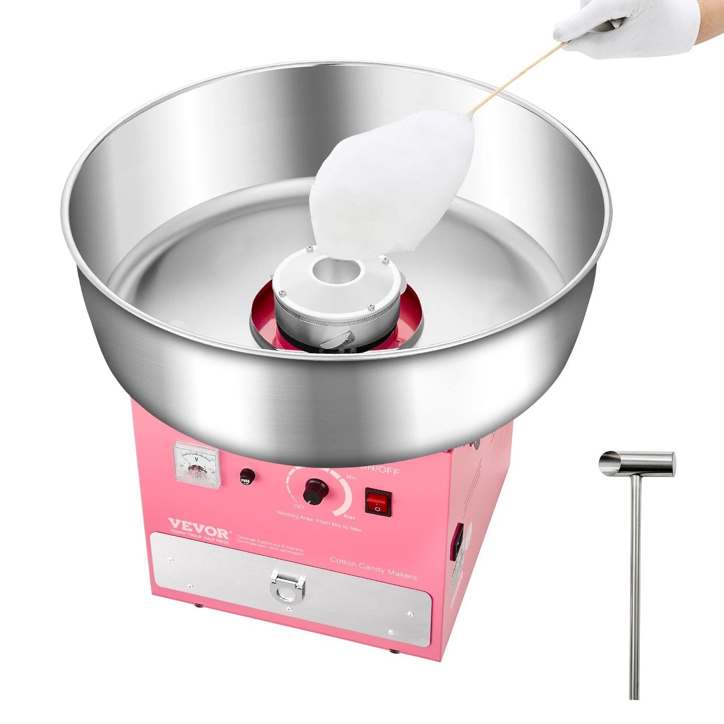 SucceBuy Electric Cotton Candy Machine 1000W With Stainless Steel Bowl