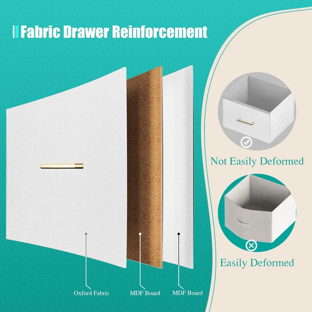 18-Drawer Bedroom Storage Cabinet with Tall Fabric for Nursery, Closet, and Living Room