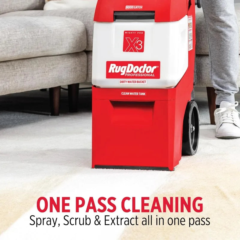 r X3 Commercial Carpet Cleaner – Large Red Oxy Pro Pack, Exclusive Vibrating Brush Spray Scrub and Extract Embedded Dir