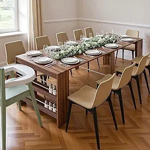 DAFIFY Modern Extendable Dining Table With Outlet Storage