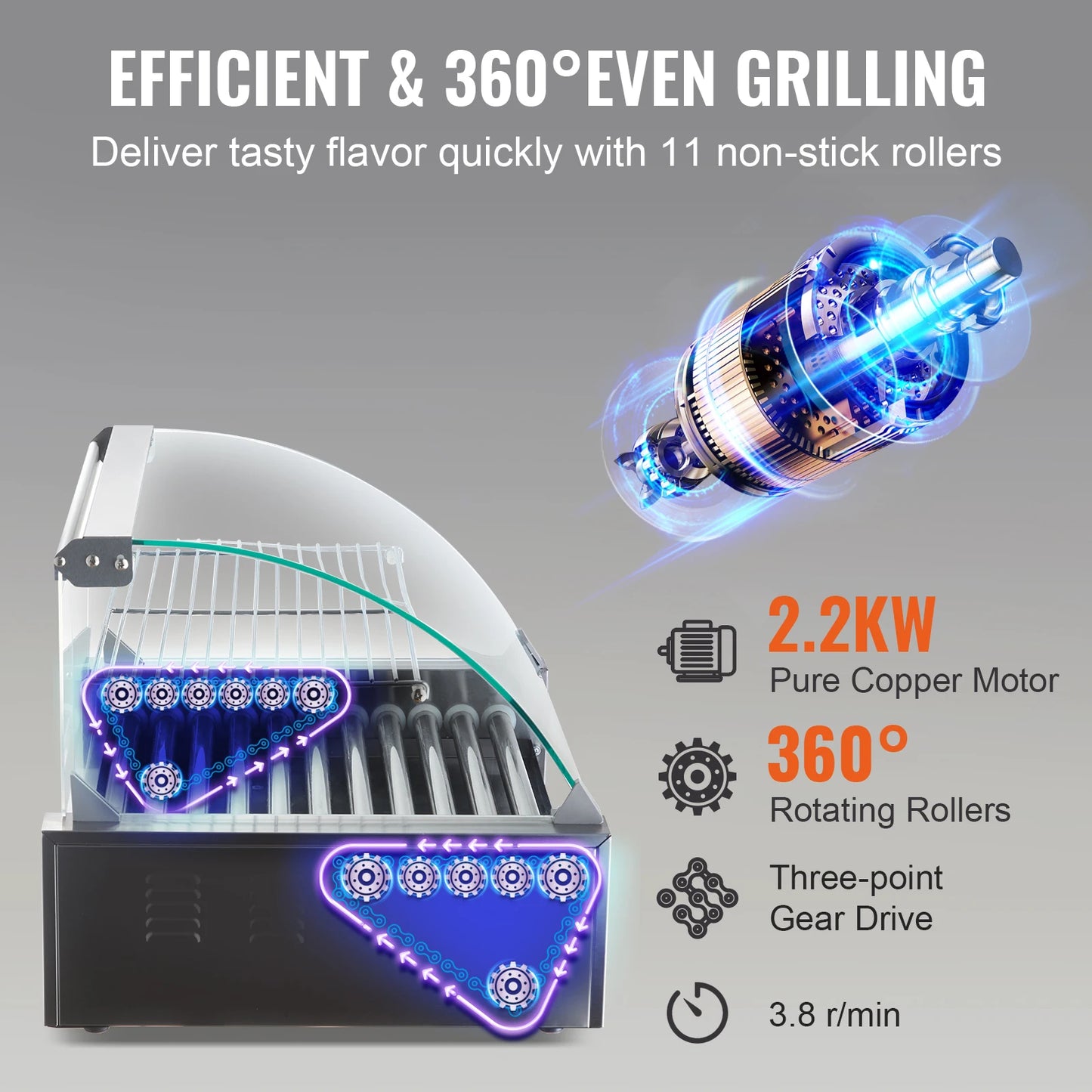 Succebuy Commercial Hot Dog Roller Sausage Maker Barbecue Grill Machine