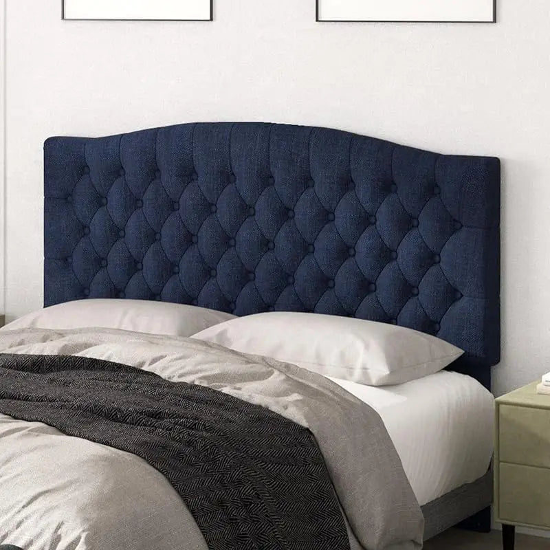 King Headboard Only, Upholstered Head Board for Adjustable Bed Velvet Tufted Cal  Size Wall Mounted