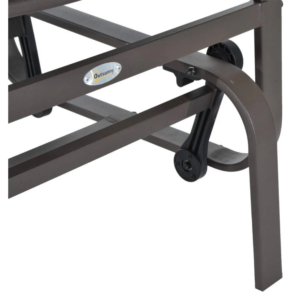 Outdoor Patio Glider Chairs Set of 2 With Mesh Back Alloy