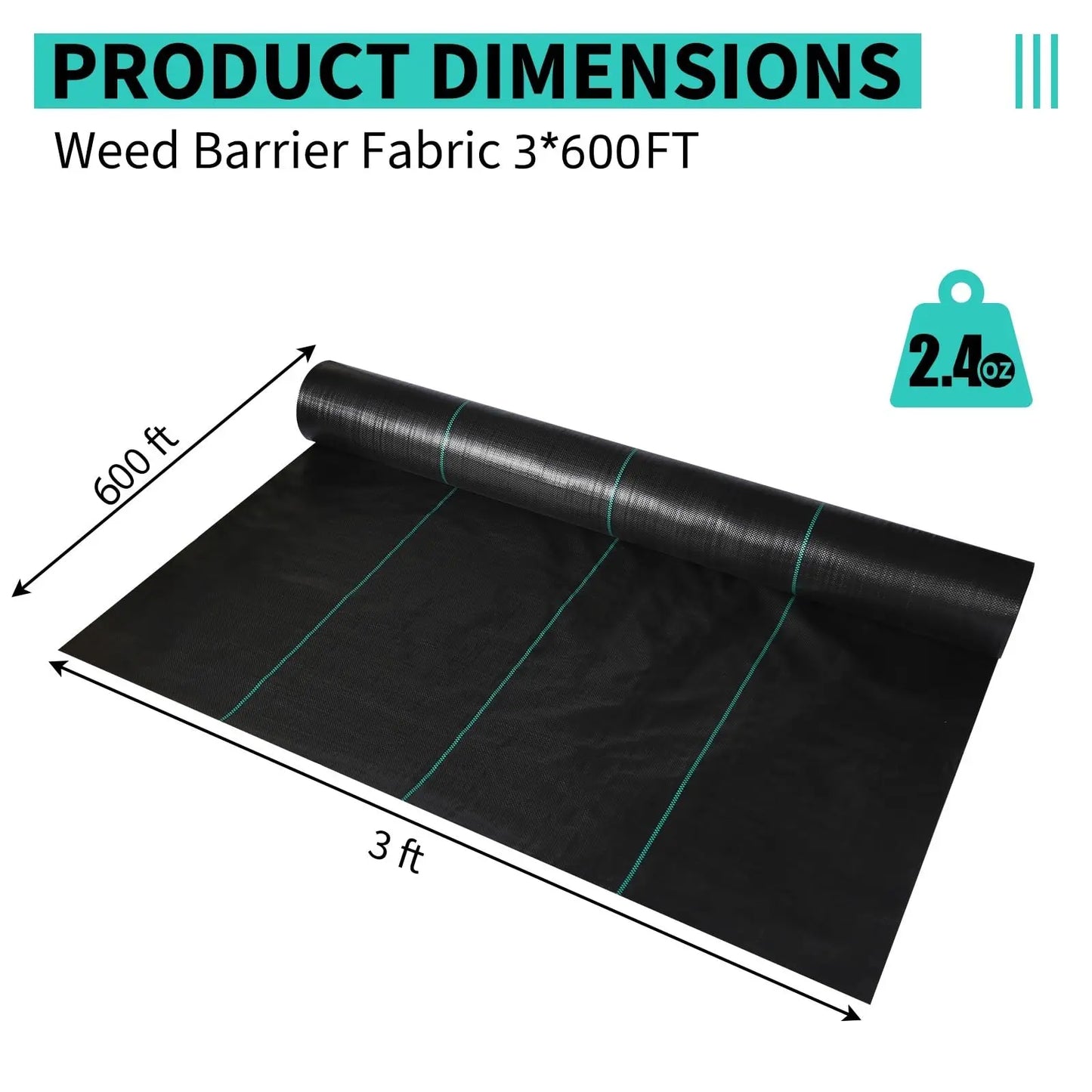 HiMISS Weed Barrier Landscape Fabric Heavy Duty Weed Block