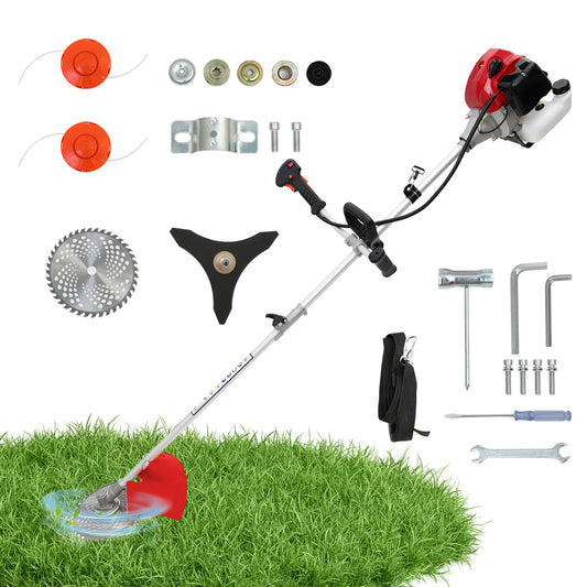 52cc Gasoline Lawn Mower 2 Stroke 4 In 1 Adjustable Straight Shaft