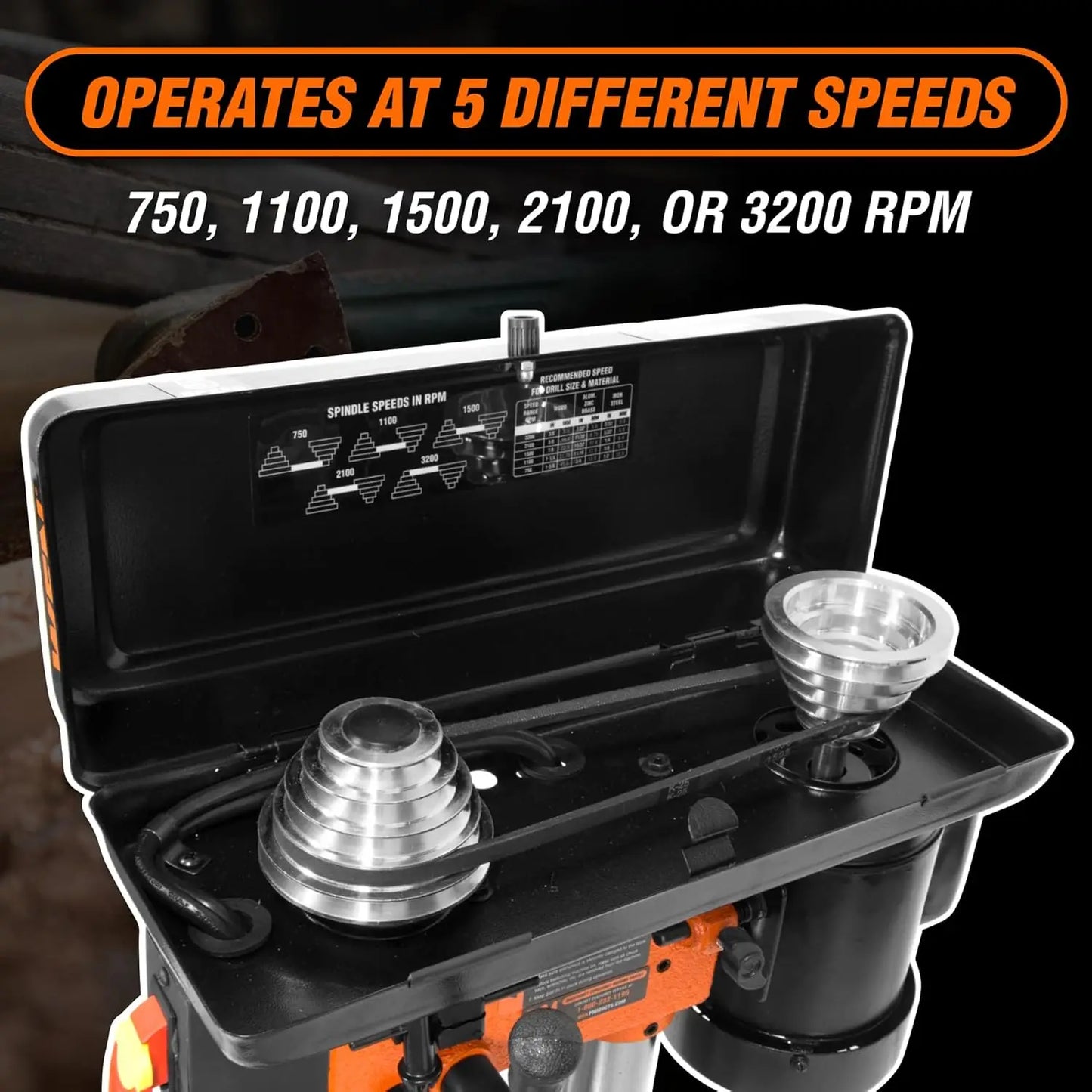 2.3-Amp 8-Inch 5-Speed Cast Iron Benchtop Drill Press (4206T)