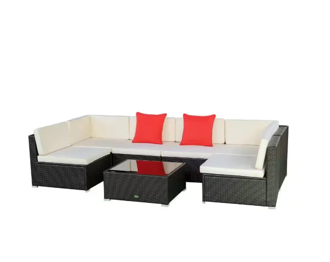 Tozey Outdoor Patio Sofa Sectional Set Weatherproof PE Rattan
