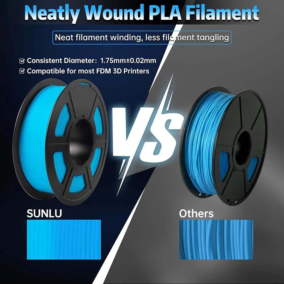 JAYO PLA Filament 1.75mm Glow in the Dark PETG 3D Printer Filament 1.1KG Neatly Wound Luminous 3D Printing Material For FDM
