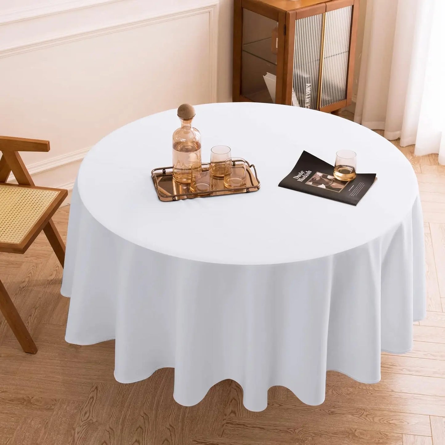 XMSJ Round Tablecloth 10 Pack Washable Linen Polyester
