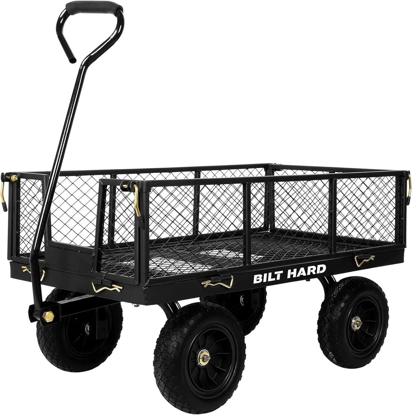 Flat Free Tire Steel Garden Cart 400 Lbs Rotating Handle
