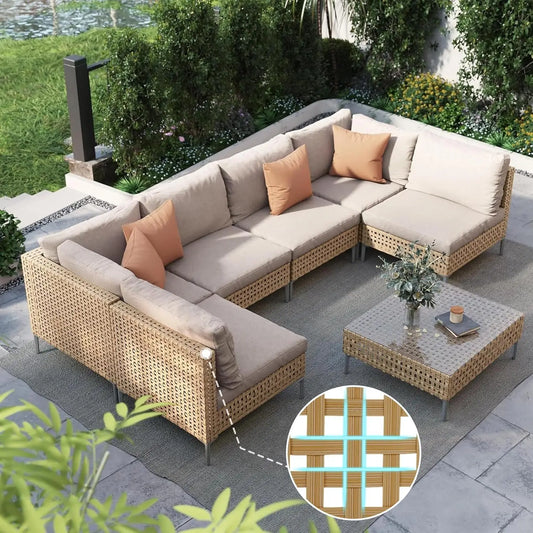 Grand Patio Wicker Outdoor Furniture Set With Cushions