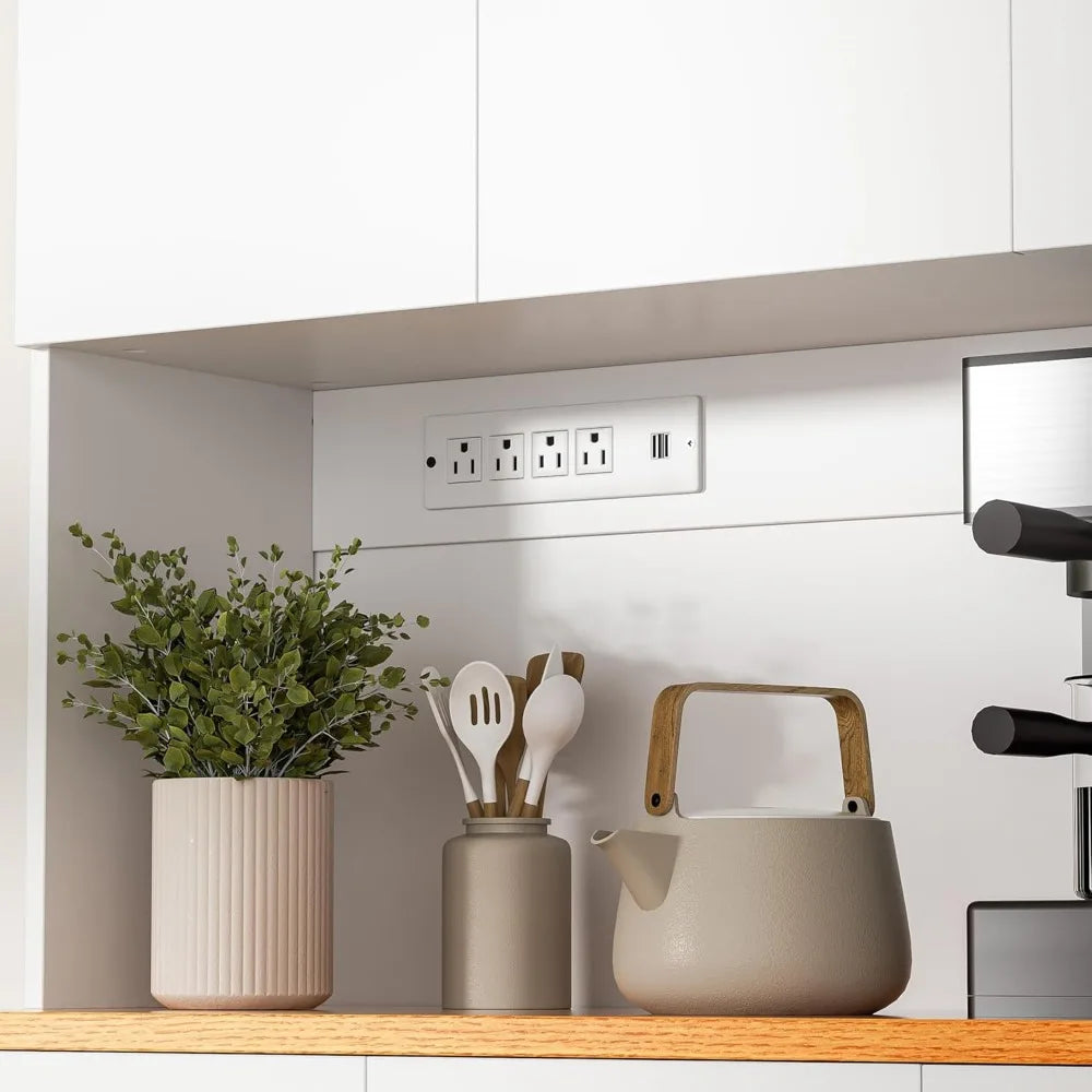 ZHUXIANG Heavy Duty Freestanding Pantry Cabinet With Power Outlet