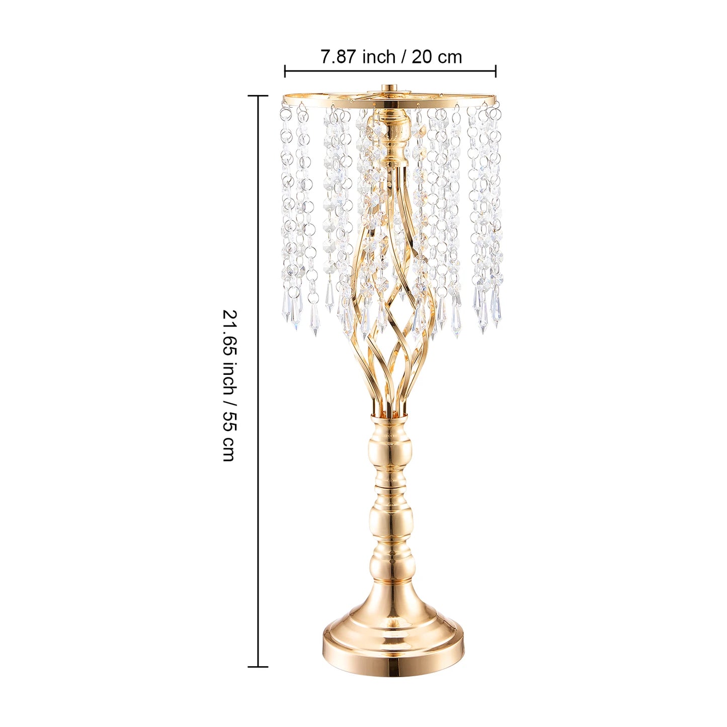 SucceBuy Crystal Wedding Flower Stand Metal Centerpiece