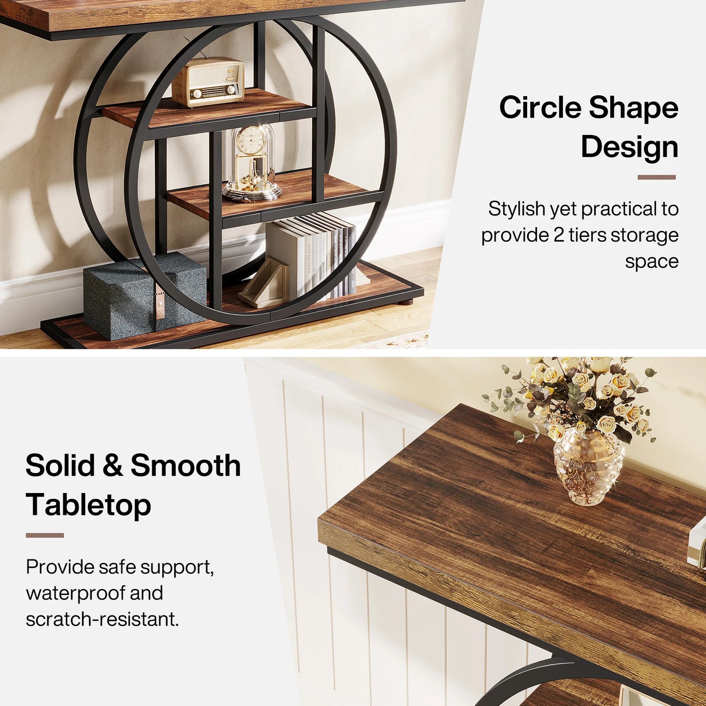 Tribesigns Four Tier Console Table For Entryway With Storage