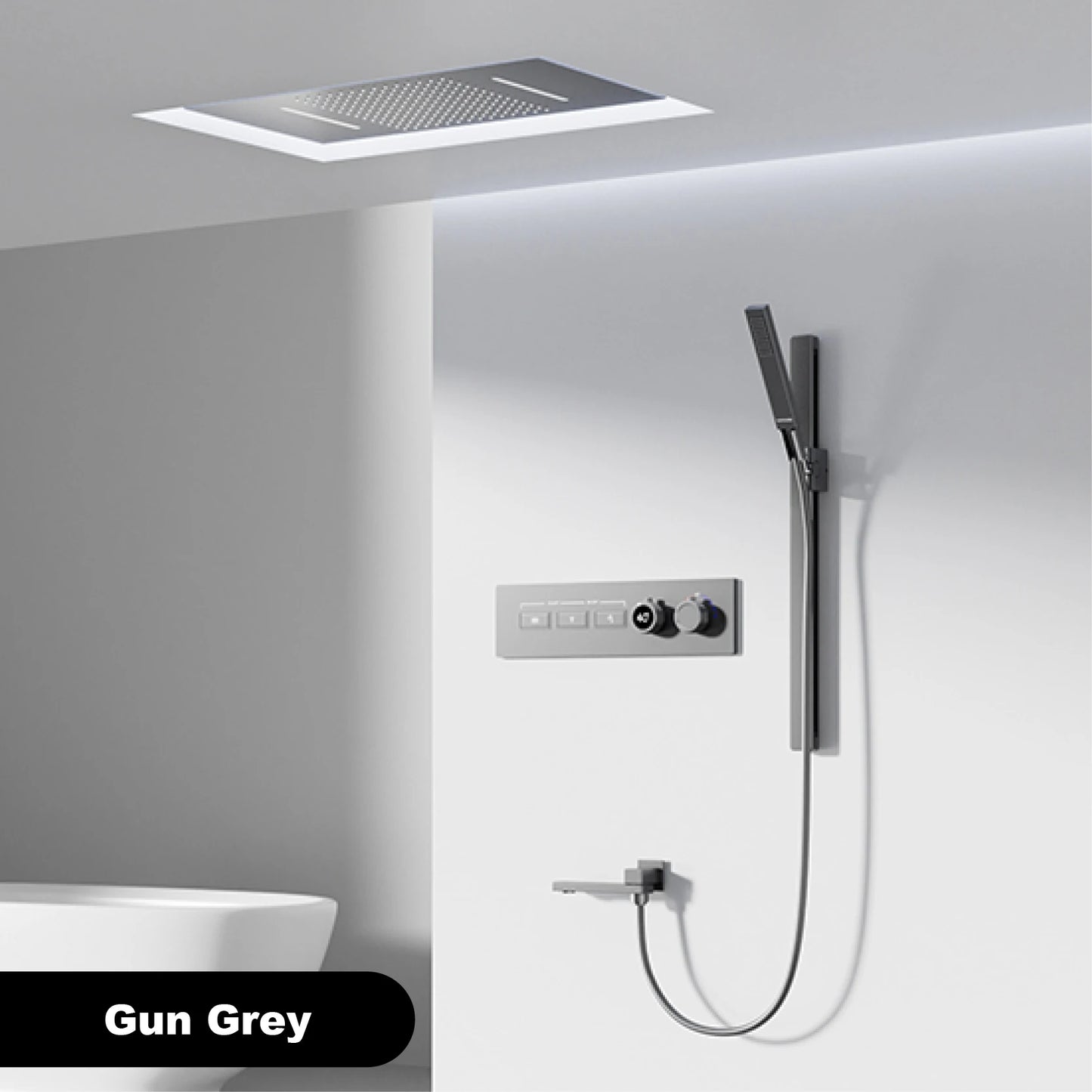 Gestana Luxury Ceiling Thermostatic Shower System 3 Function LED