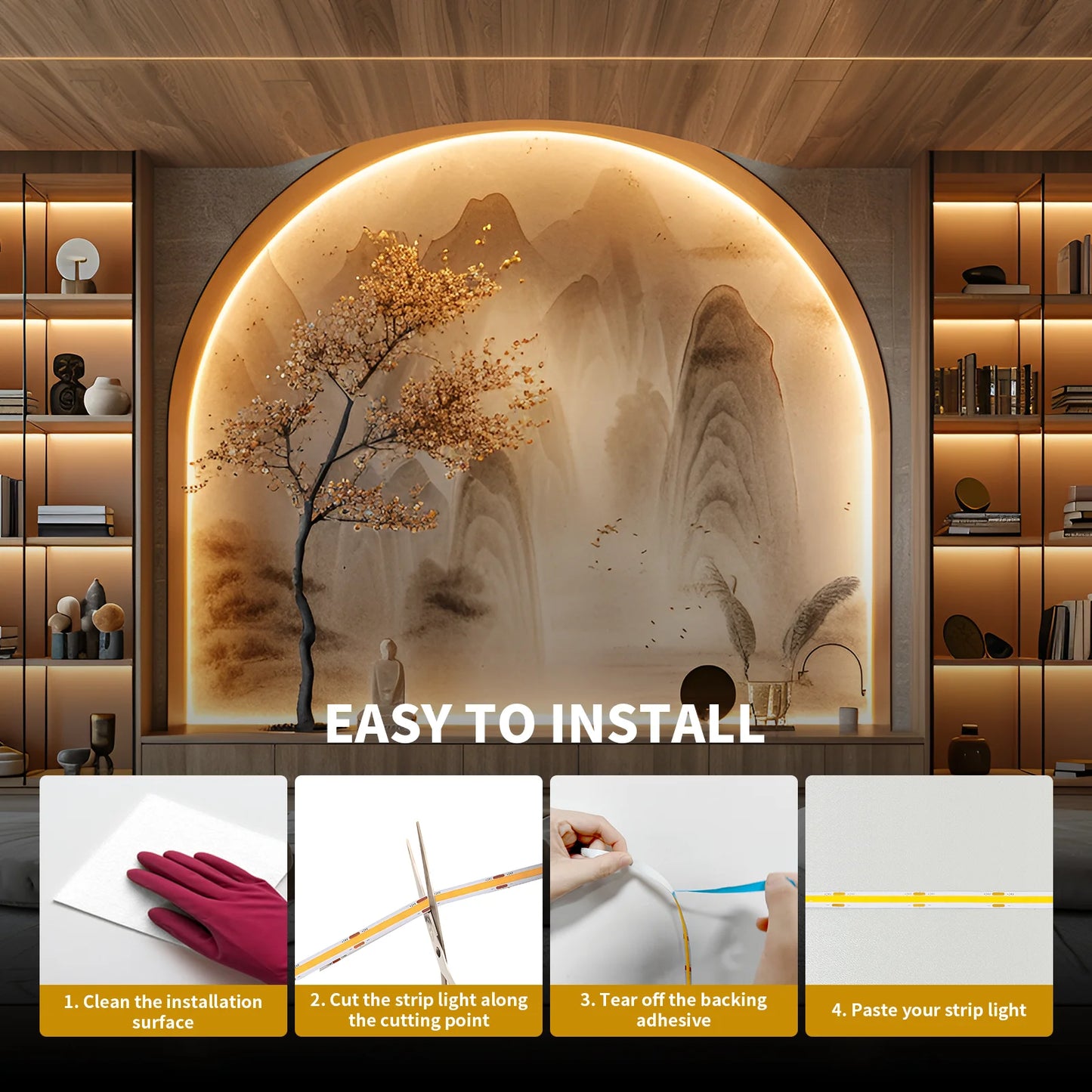 FEICAN COB LED Strip Light CRI 90 Plus With RF Remote