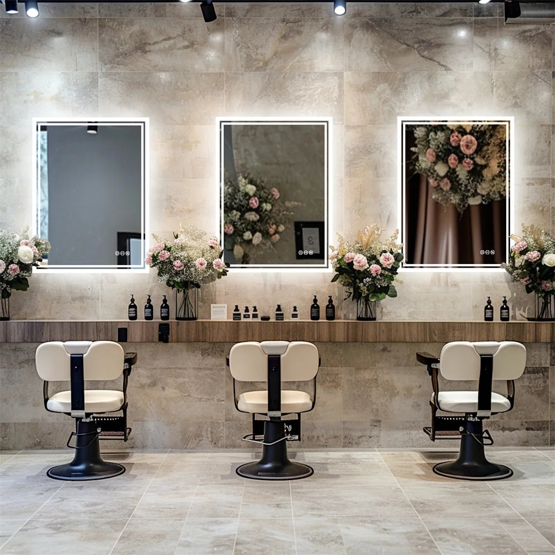 LUVODI Illuminated Backlit Defog Wall Mount Bathroom Mirror