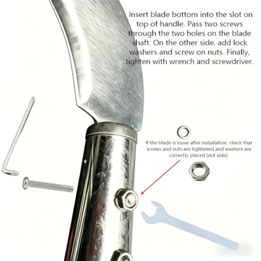 Scythe Adjustable Grass Sickle Weed Cutter With Detachable 3 Section