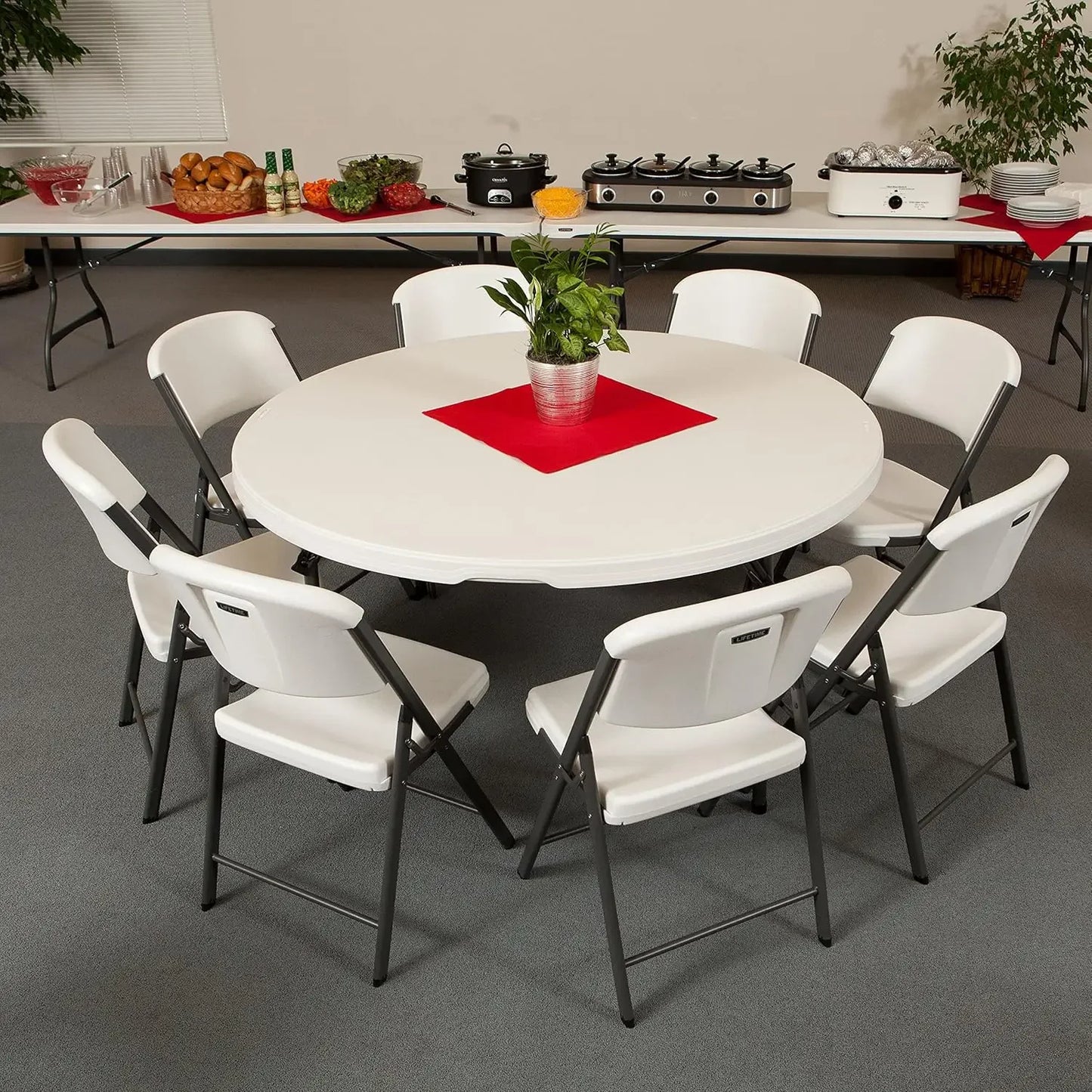 Commercial Round Folding Table 4 Pack With HDPE Top
