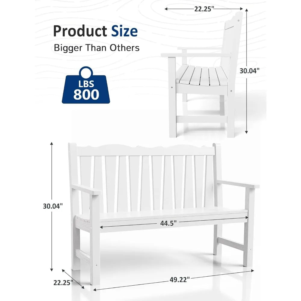 DAFIFY Outdoor Bench Set of 2 Weatherproof Garden Benches