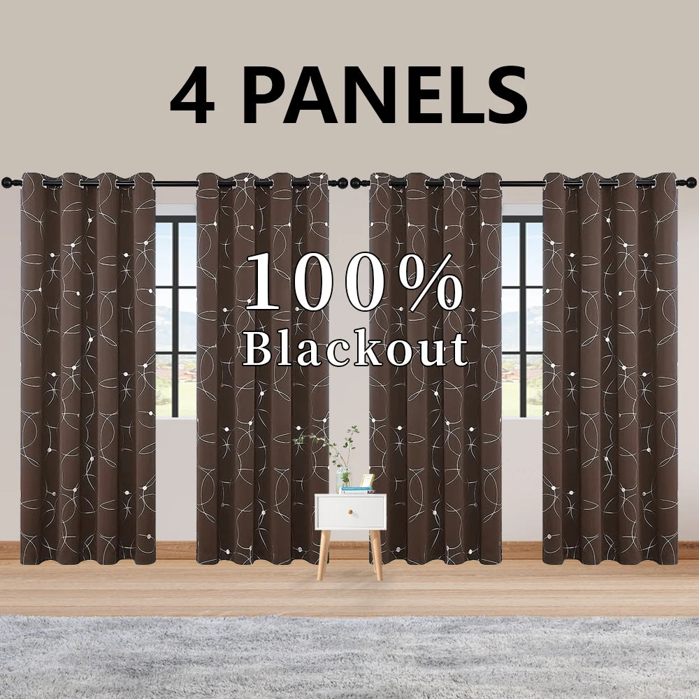 Zhejiang Blackout Curtains 4 Pack Grommet Thermal Darkening
