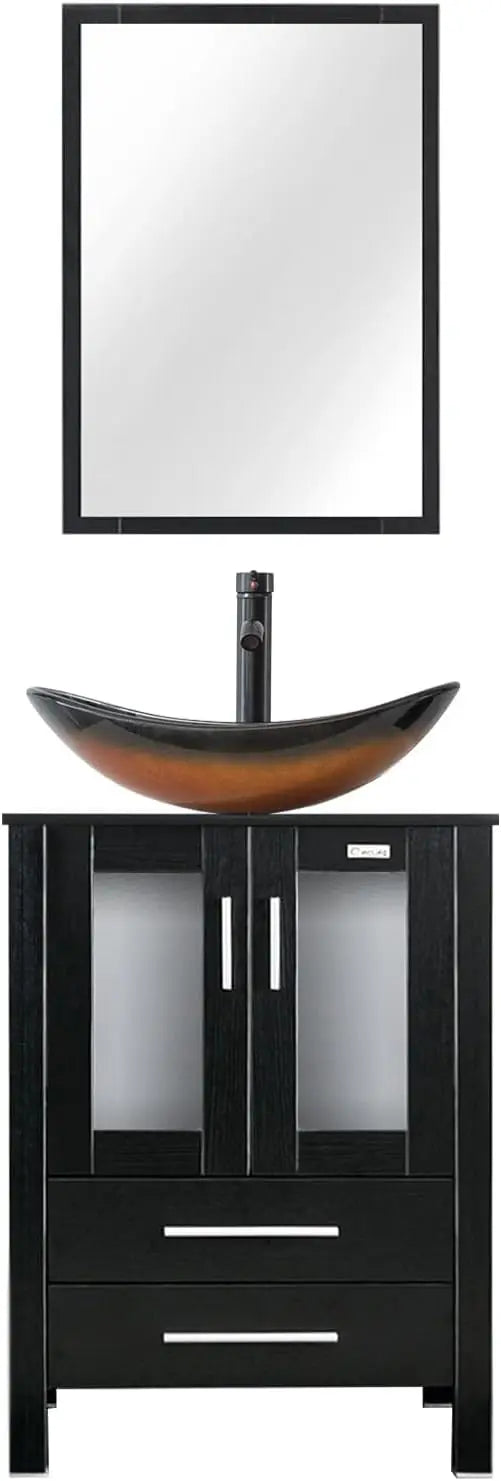 XMSJ Bathroom Vanity Sink Combo Modern Stand Cabinet Vessel
