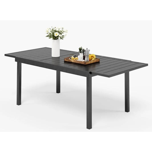 MKDK Outdoor Patio Dining Table Rectangular Alloy Steel