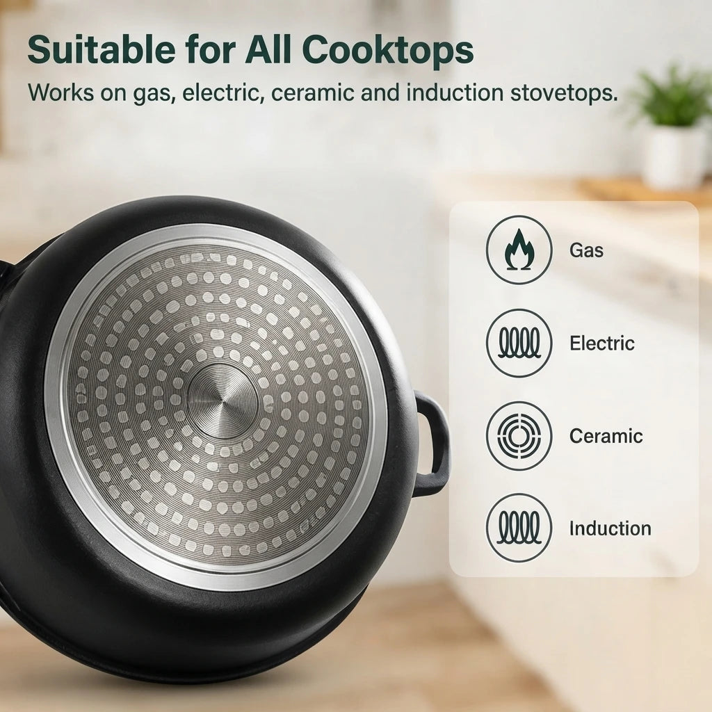 AHTOSKA Non-Stick Maifan Stone Cookware Set With Frying Pans