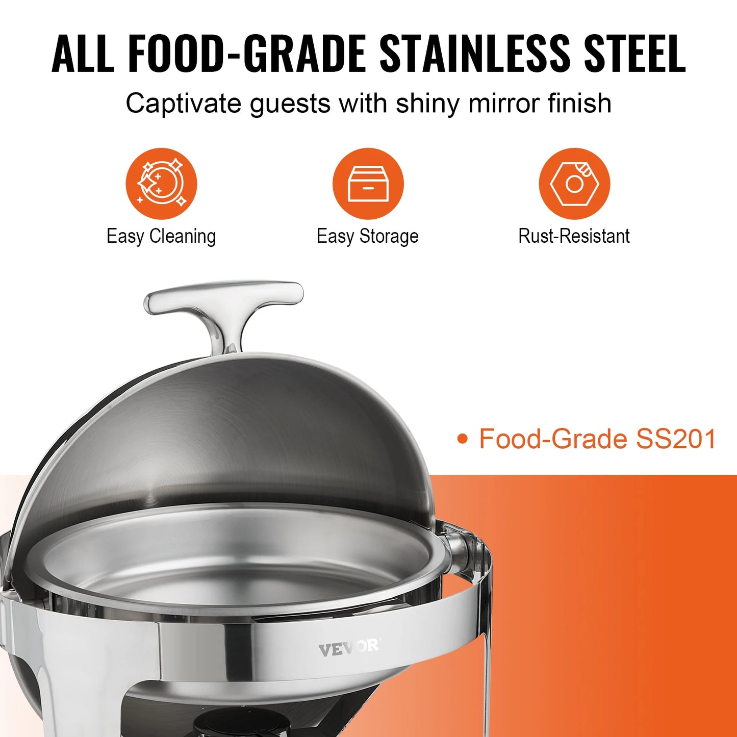 Succebuy Roll Top Chafing Dish Buffet Set 2 Pack Stainless