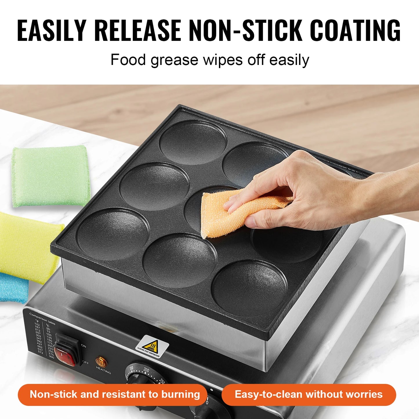 Succebuy Dutch Pancake Maker Dorayaki Grill Nonstick Stainless Steel