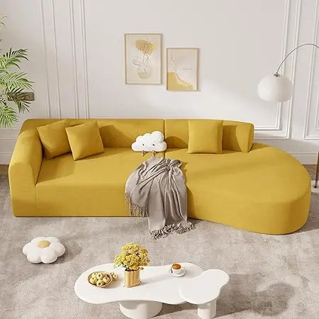 RBXC Modern Cloud Curved Upholstered Corduroy Sectional Sofa