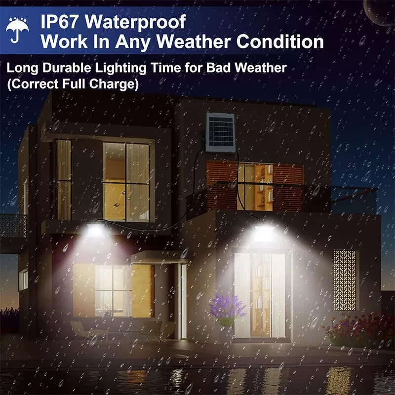 300W LED Solar Street Lights Outdoor Flood Lamps Waterproof Spotlight Emergency Lighting Dusk To Dawn Wall Light For Yard Garden