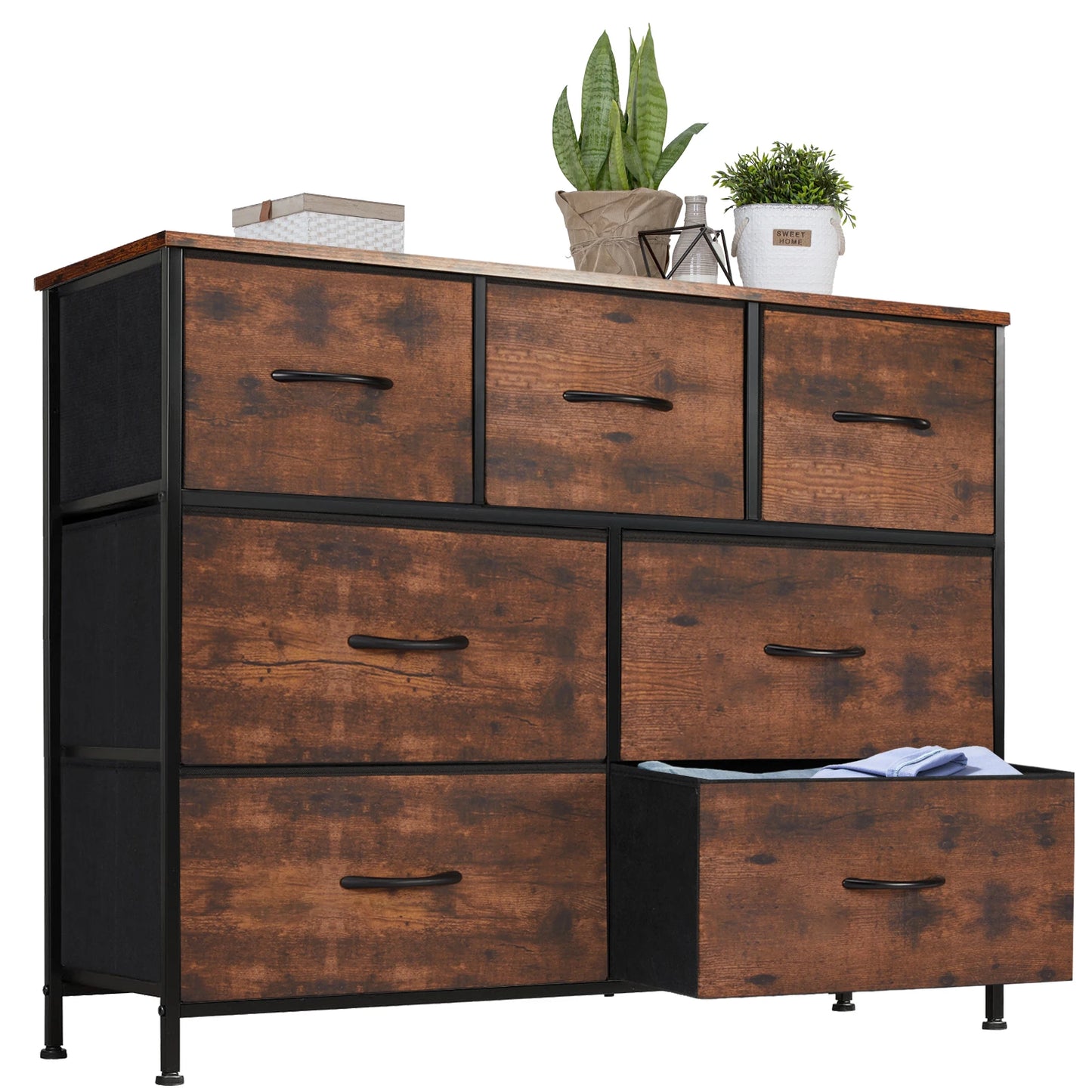 JHK Dresser With 7 Fabric Drawers Organizer Storage Closet