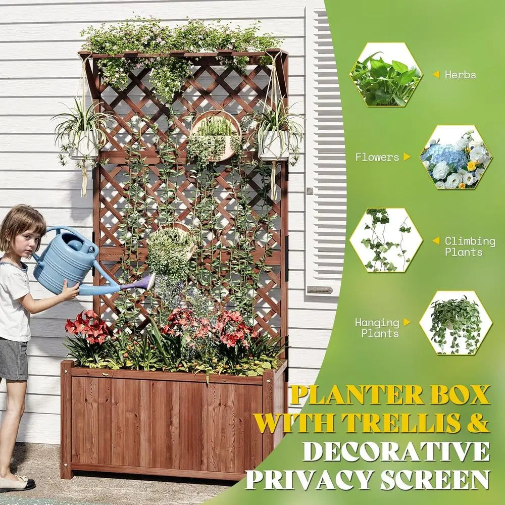 Raised Garden Beds with Trellis 2-Pack for Vegetables