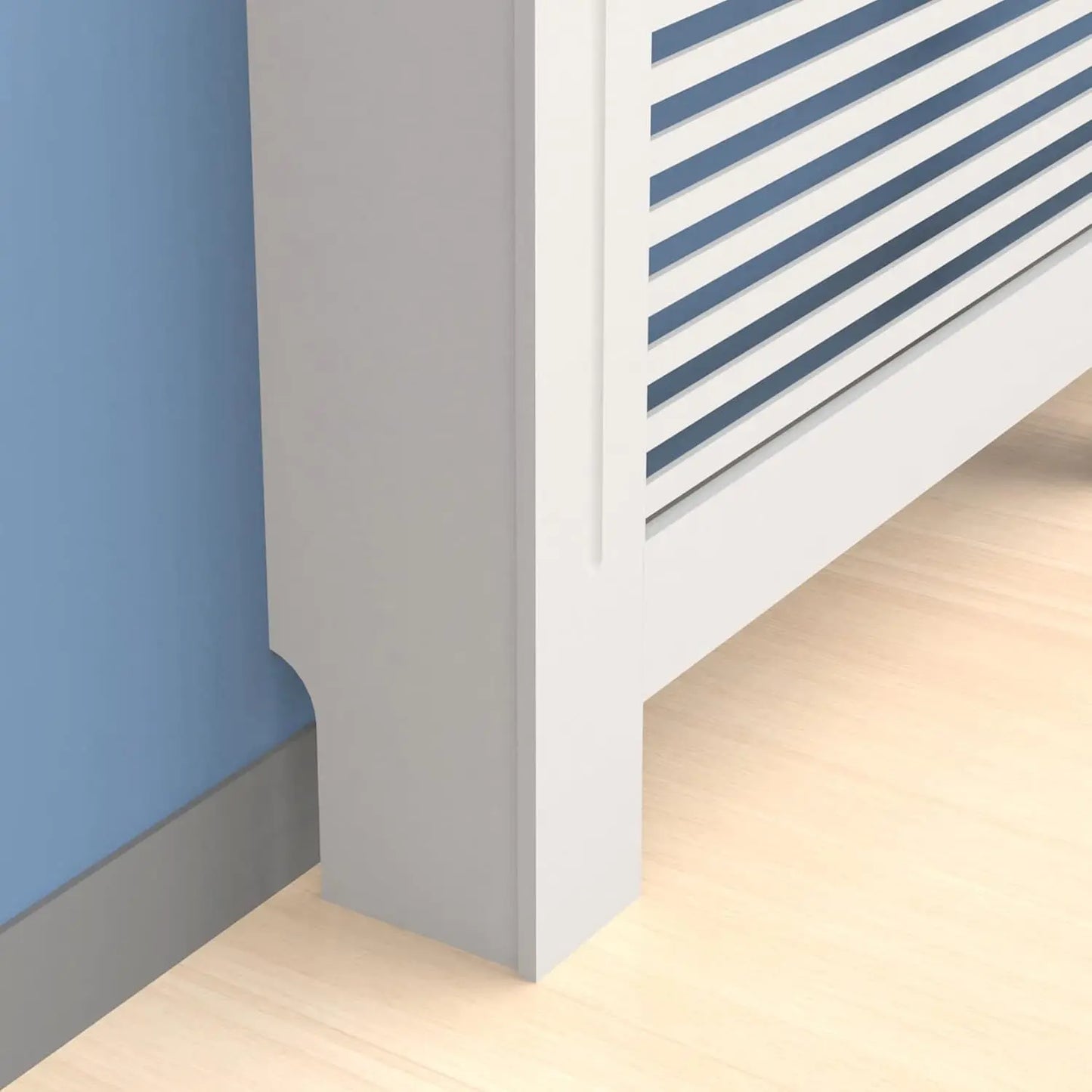 Wisfor Wood Radiator Cover Modern Tall Shelf Wide Slats