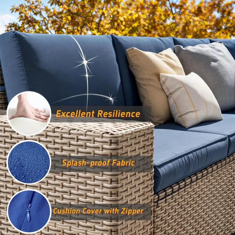 Hign-concerned 13 Piece Outdoor Patio Wicker Furniture Set