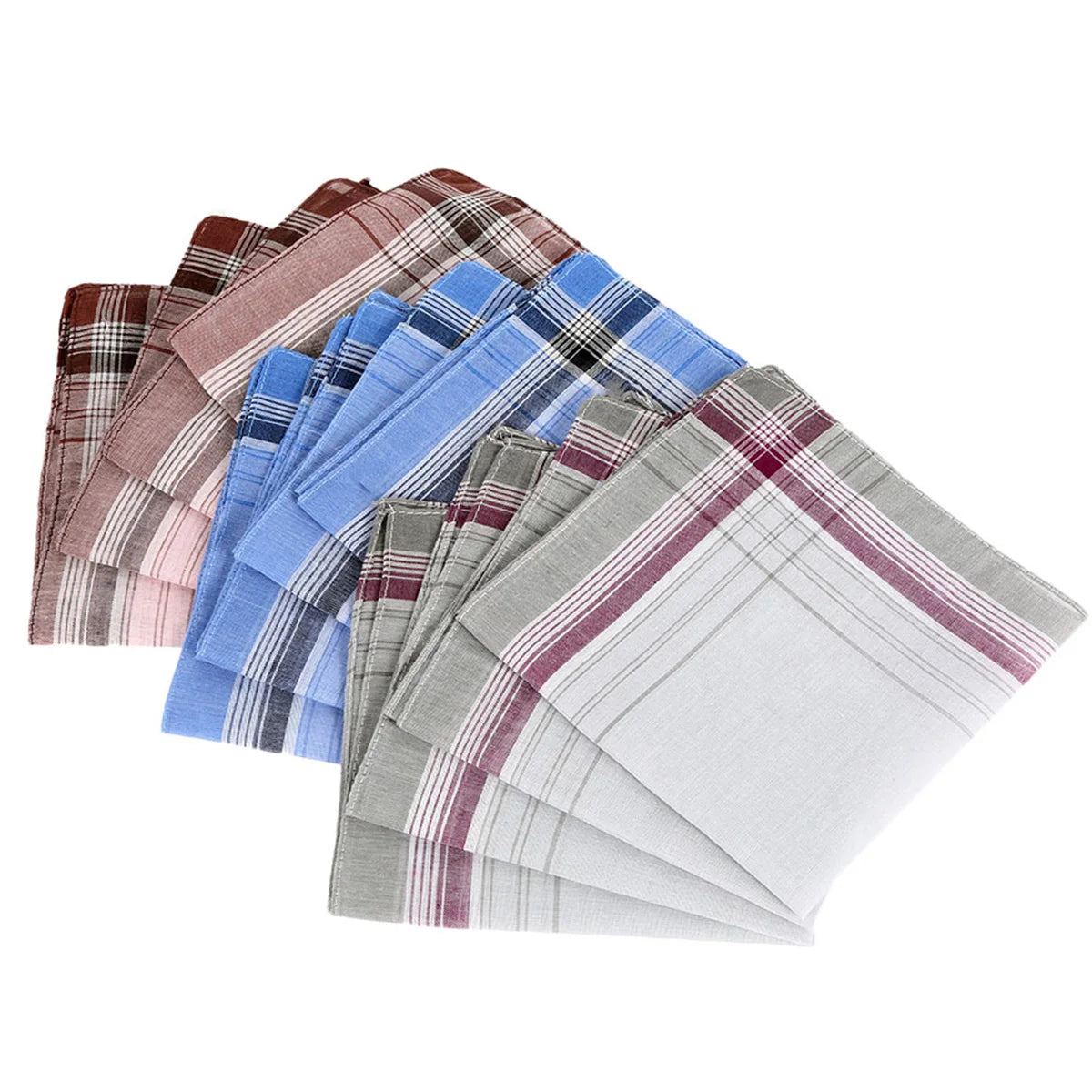 Willstar Men's Multicolor Plaid Pocket Square Hankies for Grooms