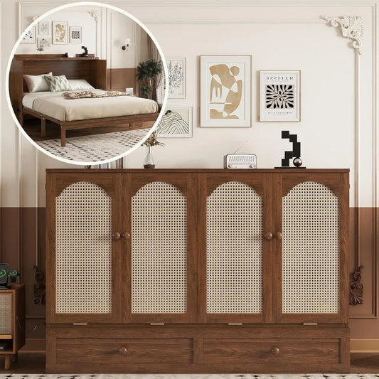 RBXC Murphy Bed Cabinet With USB Charging Station And Storage
