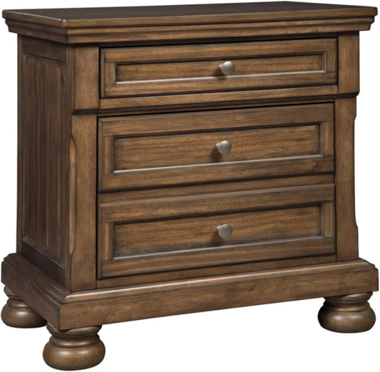 XMSJ Flynnter 2 Drawer Nightstand With Hidden Tray Classic
